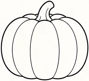 Contorno de una calabaza en blanco para decorar